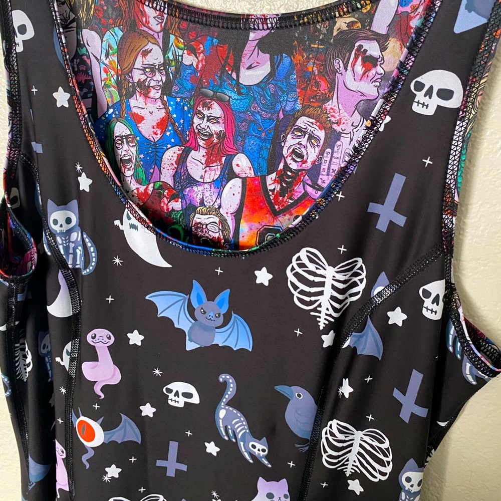 Blackmilk reversible Hauntingly Cute & Zombie dress